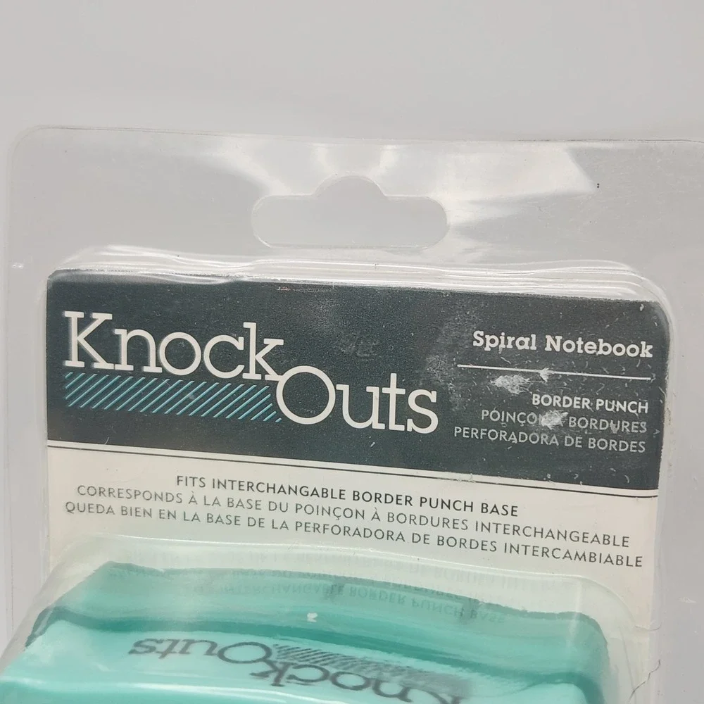 American Crafts Knock Outs Border Punch Mini Scallop Spiral Notebook New